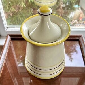 Vintage Mid-Century Modern "Genie" Ribbed Canister Ceramic Cookie Jar